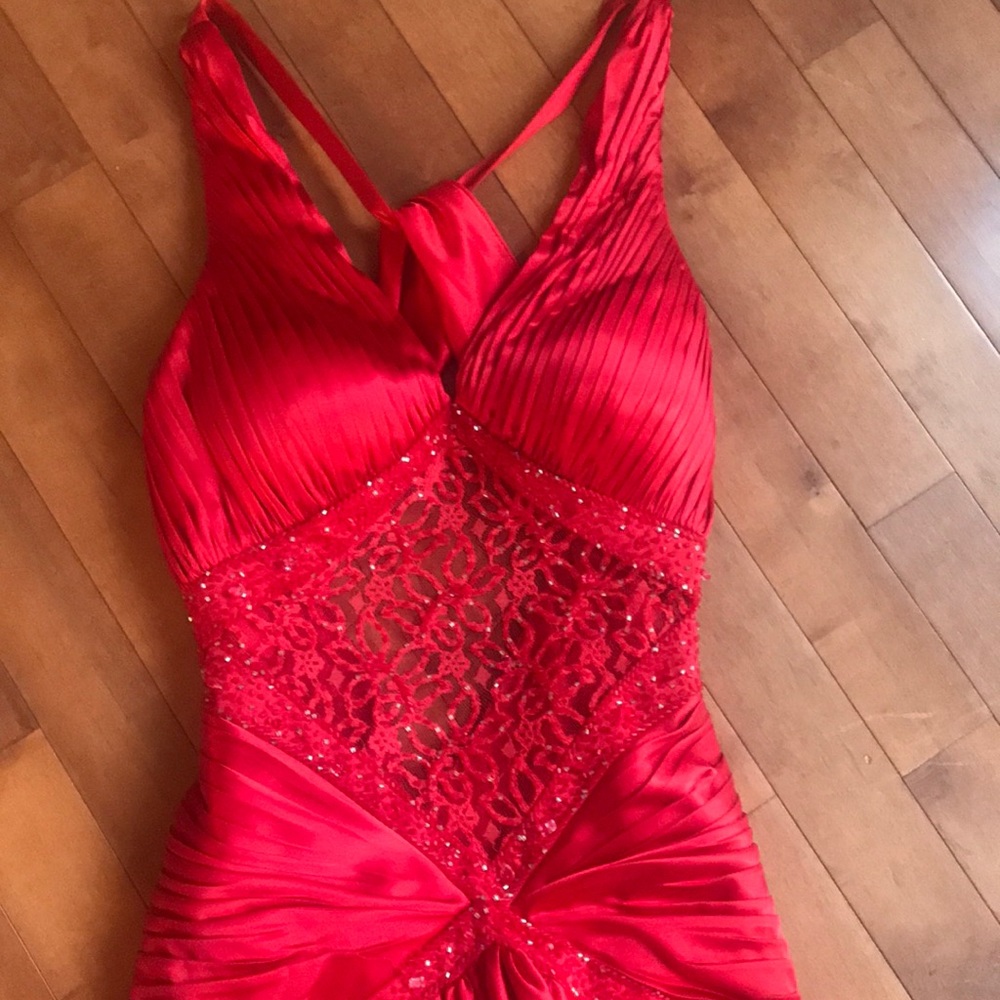 Fantastic Red Formal with Bustle